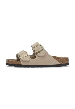 Birkenstock papuci din piele Arizona femei, culoarea bej, 1029260 imagine