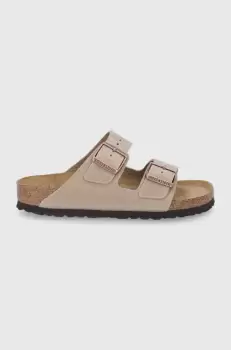 Birkenstock Papuci din piele Arizona femei, culoarea bej imagine