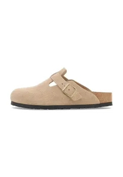 Birkenstock papuci din piele Boston culoarea bej, 1030855 imagine