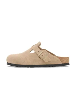 Birkenstock papuci din piele Boston culoarea bej, 1030883 imagine