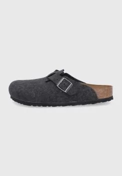 Birkenstock Papuci din piele culoarea albastru marin imagine