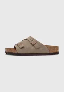 Birkenstock papuci din piele femei, culoarea gri 50463 imagine