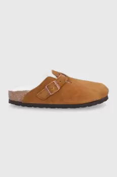 Birkenstock Papuci din piele intoarsa culoarea maro imagine