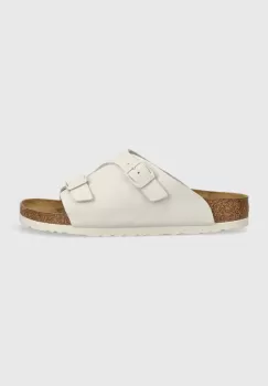 Birkenstock papuci din piele Zurich femei, culoarea gri imagine