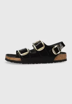 Birkenstock sandale de piele Milano femei, culoarea negru, 1024211 imagine
