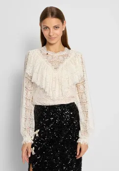 Bizuu bluza MARI femei, culoarea bej, uni, BLUZKA MARI_KREMOWY_AW24 imagine