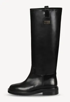 Bizuu ghete de piele culoarea negru, cu toc plat, CALYX imagine