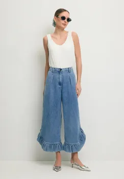 BIZUU pantaloni pentru femei, din denim NELLA imagine
