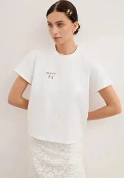 Bizuu tricou din bumbac TISHALLE culoarea alb, TISHALLE KREMOWY imagine