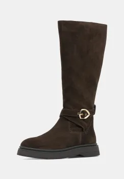 Blauer cizme din piele intoarsa HANNA culoarea maro, cu toc plat, F5HANNA05/SUE imagine