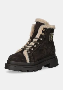 Blauer cizme din piele intoarsa KIMMEL femei, culoarea maro, cu toc plat, izolare usoara, F4KIMMEL06.SUE imagine