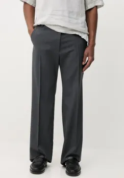 BLUEMARBLE pantaloni de lana barbati, culoarea gri, drept, PA82.WO29A25 imagine