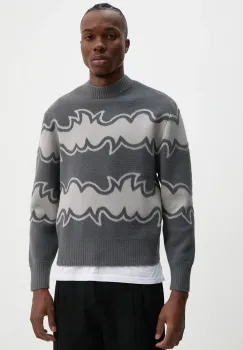 BLUEMARBLE pulover barbati, culoarea gri, calduros, SW36.KN18B24 imagine