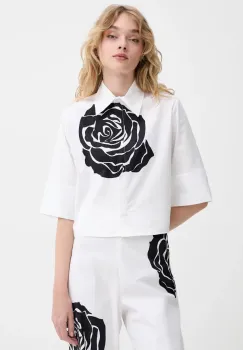 Blugirl Blumarine camasa culoarea alb, cu guler clasic, regular, RA5044.T2993 imagine