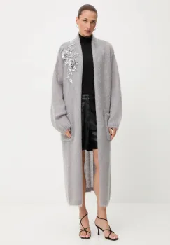 Blugirl Blumarine cardigan din amestec de lana culoarea gri, calduros, RF5080.MS037 imagine