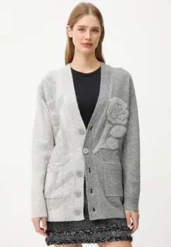 Blugirl Blumarine cardigan din amestec de lana culoarea gri, calduros, RF5156.MA870 imagine