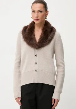 Blugirl Blumarine cardigan din lana culoarea bej, RF5050.MA500 imagine