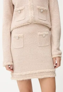 Blugirl Blumarine fusta culoarea bej, mini, evazati, RF5154.MA950 imagine