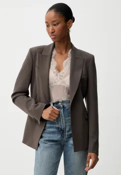 Blugirl Blumarine jacheta si bluza culoare maro, cu un singur rand, neted RF5285.T5771 imagine