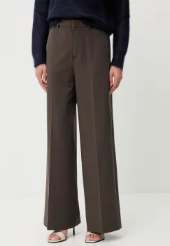 Blugirl Blumarine pantaloni culoarea maro, lat, high waist, RF5090.T5771 imagine