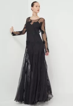 Blugirl Blumarine rochie culoarea negru, maxi, evazati imagine