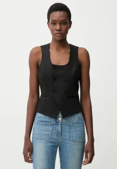 Blugirl Blumarine vesta din amestec de lana culoarea negru, cu doua randuri de nasturi, RF5265.T207A imagine