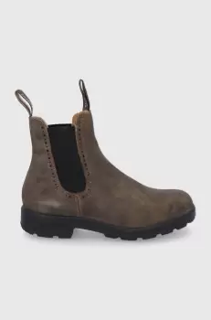 Blundstone Ghete Chelsea de piele 1351 femei, culoarea maro, cu toc plat imagine