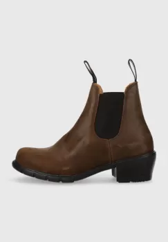 Blundstone ghete chelsea de piele 1673 femei, culoarea maro, cu toc drept imagine