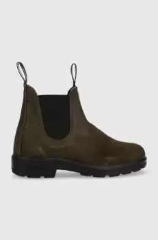 Blundstone ghete chelsea de piele femei, culoarea verde, cu toc plat imagine