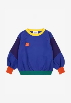 Bobo Choses bluza copii Funny face culoarea albastru marin, neted, 224AC052 imagine