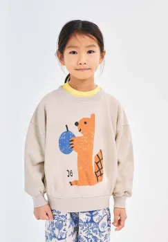 Bobo Choses bluza copii Hungry Squirrel culoarea bej, cu imprimeu, 224AC047 imagine