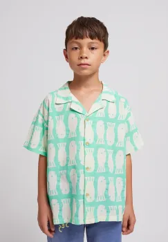 Bobo Choses camasa de bumbac pentru copii Lucky Fish culoarea turcoaz, 125AC025 imagine