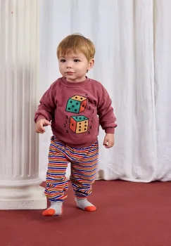 Bobo Choses hanorac de bumbac pentru bebelusi Roll The Dice culoarea roz, cu imprimeu, 225AB048 imagine
