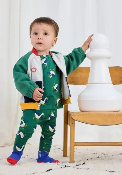 Bobo Choses hanorac de bumbac pentru bebelusi Tic Tac Toe culoarea gri, cu imprimeu, 225AB061 imagine