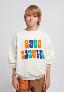 Bobo Choses hanorac de bumbac pentru copii culoarea bej, cu imprimeu, 125AC129 imagine