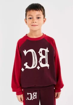 Bobo Choses hanorac de bumbac pentru copii culoarea bordo, cu imprimeu, 224AC050 imagine