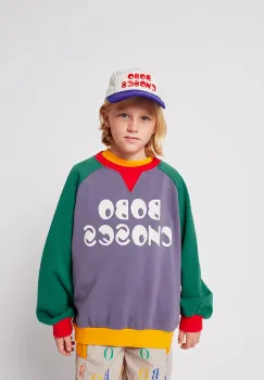 Bobo Choses hanorac de bumbac pentru copii culoarea gri, modelator, 225AC137 imagine