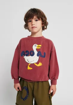 Bobo Choses hanorac de bumbac pentru copii La Oca culoarea rosu, cu imprimeu, 225AC029 imagine