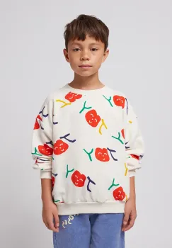 Bobo Choses hanorac de bumbac pentru copii Smiling culoarea alb, modelator, 125AC037 imagine