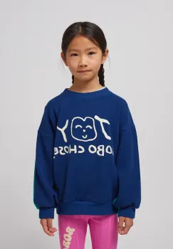 Bobo Choses hanorac de bumbac pentru copii Smiling culoarea albastru marin, cu imprimeu, 125AC040 imagine