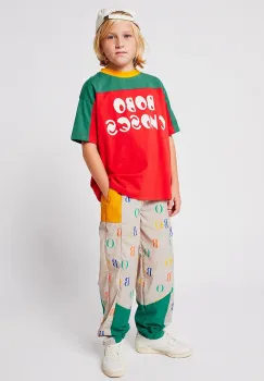 Bobo Choses pantaloni copii culoarea bej, cu imprimeu, 225AC140 imagine