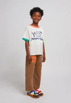 Bobo Choses pantaloni copii culoarea maro, cu imprimeu, 125AC134 imagine