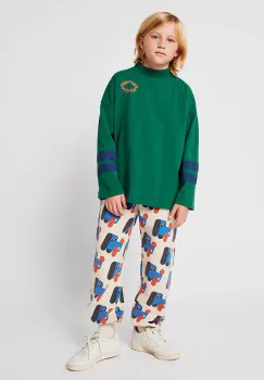 Bobo Choses pantaloni de bumbac pentru copii Doggy Mate culoarea bej, cu imprimeu, 225AC064 imagine