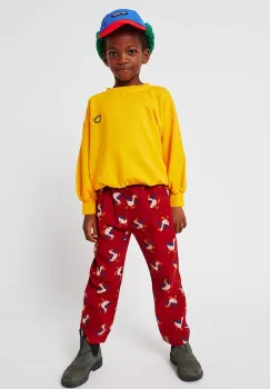 Bobo Choses pantaloni de bumbac pentru copii La Oca culoarea roz, cu imprimeu, 225AC145 imagine