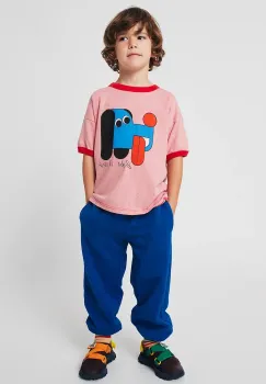 Bobo Choses pantaloni de trening din bumbac pentru copii Curve cu imprimeu, 225AC067 imagine
