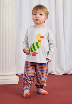 Bobo Choses pantaloni de trening pentru bebelusi Have Fun culoarea portocaliu, cu imprimeu, 225AB073 imagine