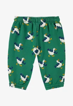 Bobo Choses pantaloni de trening pentru bebelusi La Oca culoarea verde, cu imprimeu, 225AB076 imagine