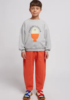 Bobo Choses pantaloni de trening pentru copii Smiling culoarea portocaliu, neted, 125AC078 imagine