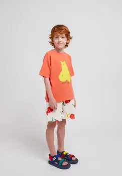 Bobo Choses pantaloni scurti din bumbac pentru copii Smiling culoarea alb, 125AC056 imagine