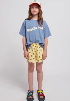 Bobo Choses pantaloni scurti din bumbac pentru copii Sunflower culoarea galben, modelator, 125AC051 imagine